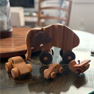 Wooden Animal and Car Toy Set